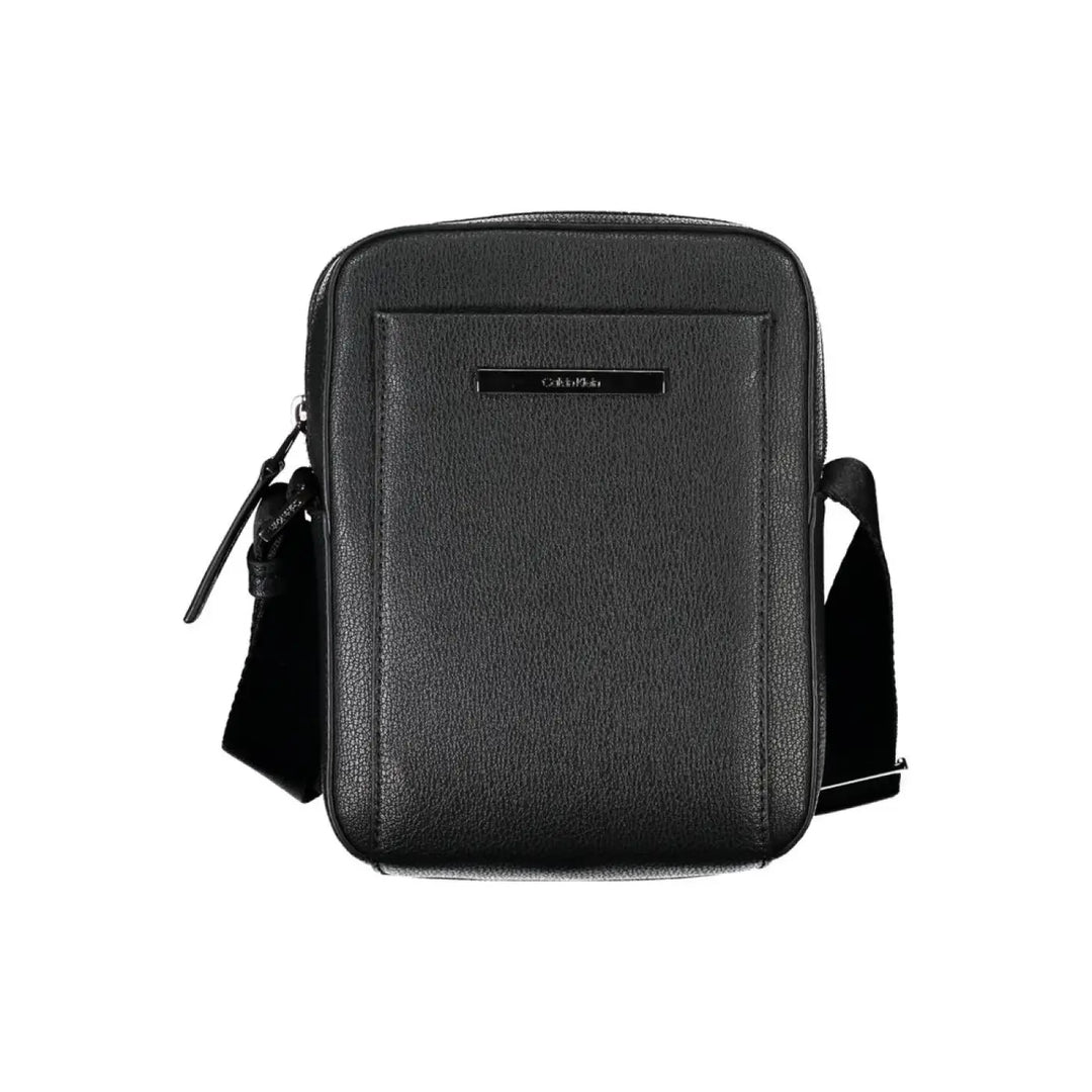 Calvin Klein Sleek Black Shoulder Bag with Logo Detail