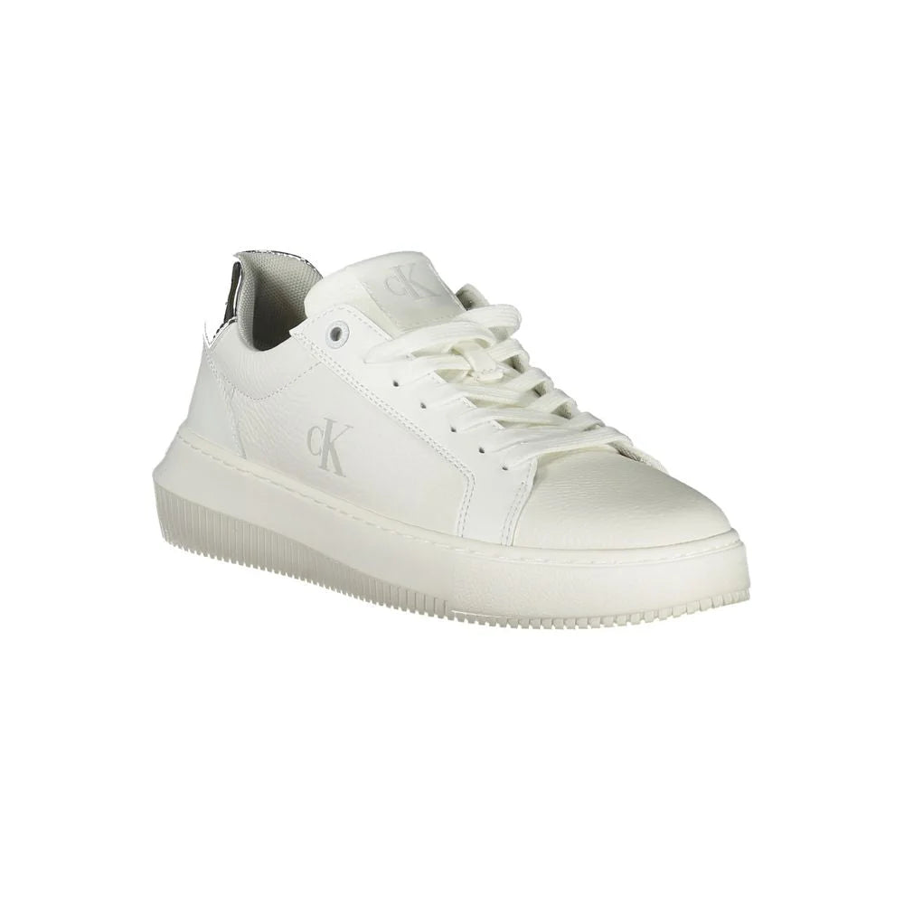 Calvin Klein Sneakers Pristine White Palette with Striking Silver Accents
