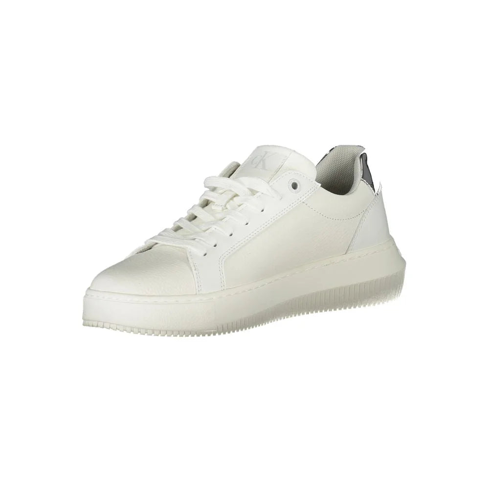 Calvin Klein Sneakers Pristine White Palette with Striking Silver Accents
