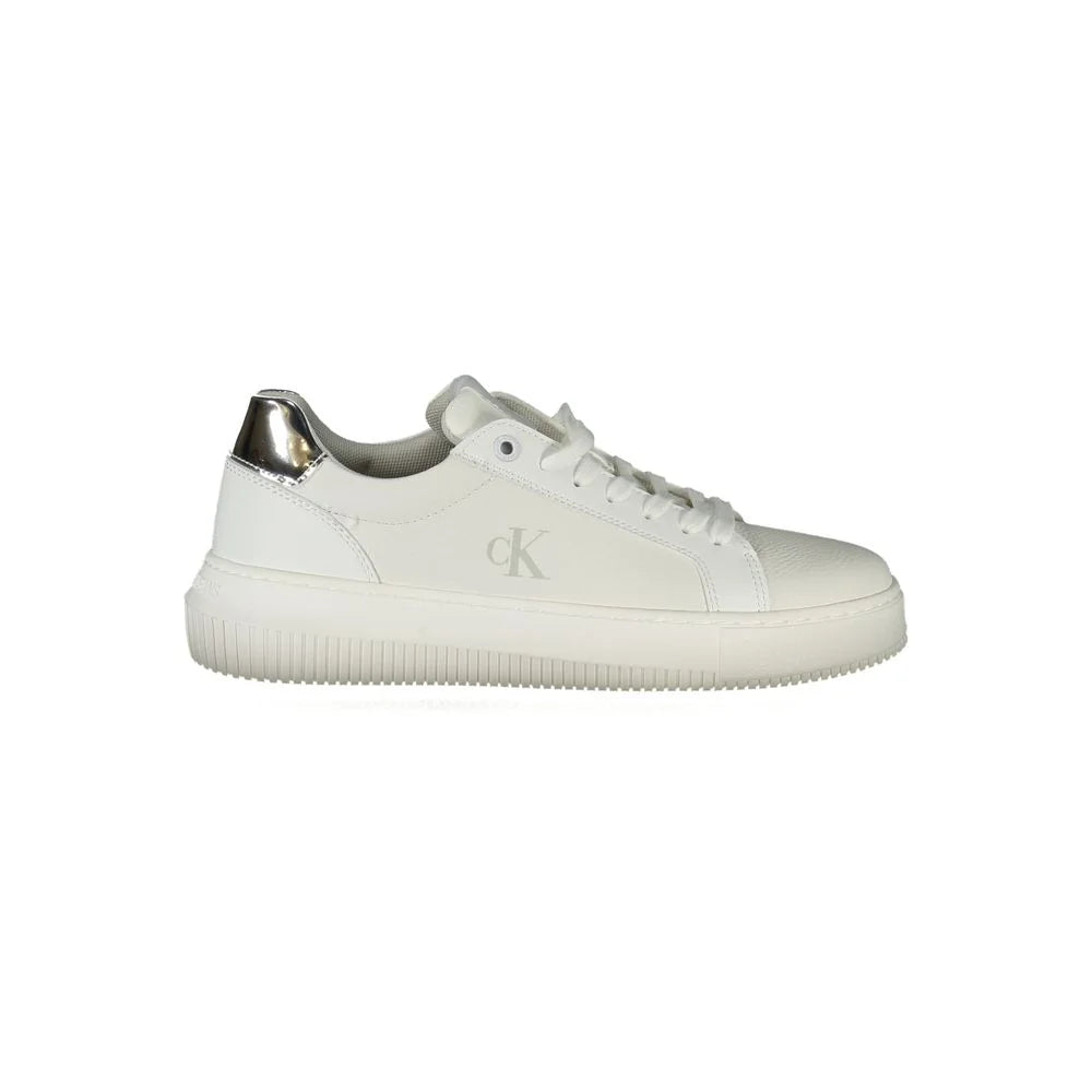 Calvin Klein Sneakers Pristine White Palette with Striking Silver Accents