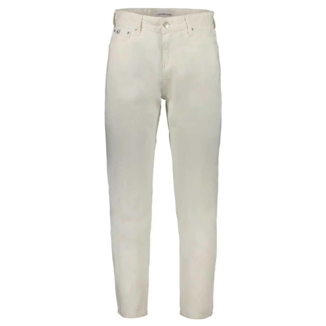 Calvin Klein White Cotton Men Jeans