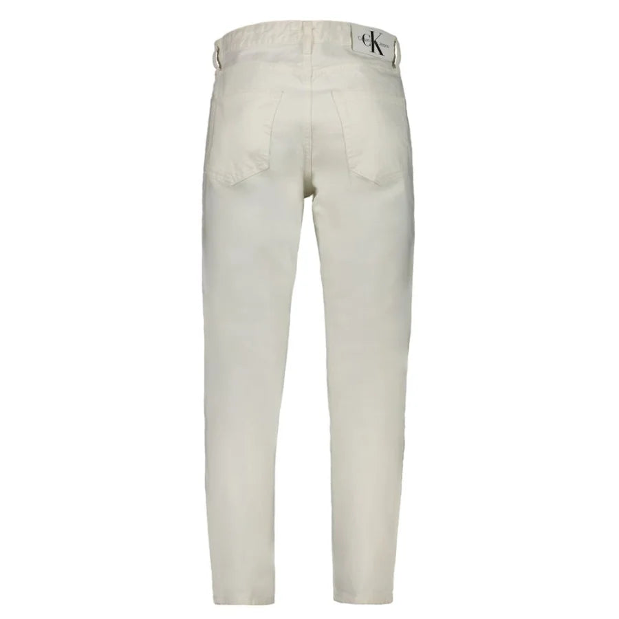 Calvin Klein White Cotton Men Jeans