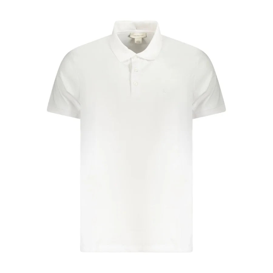 Calvin Klein White Cotton Men Polo