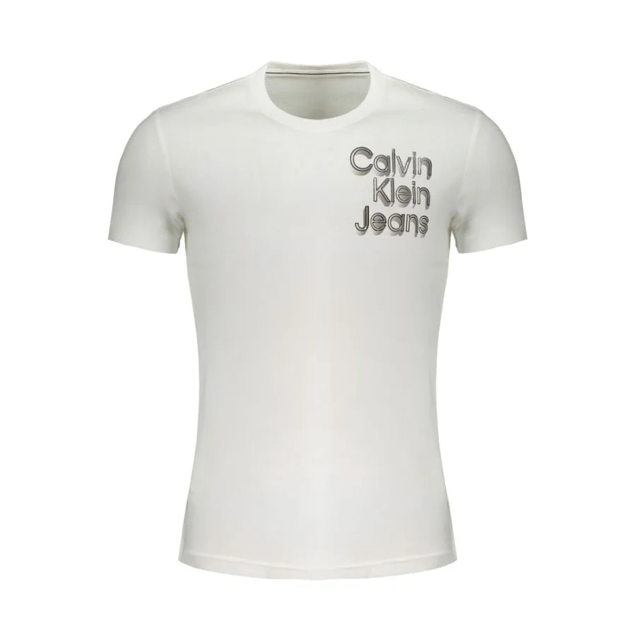 Calvin Klein White Cotton Men T-Shirt