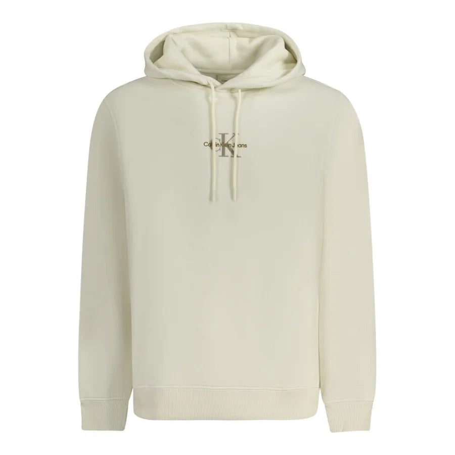 Calvin Klein White Cotton Men’s Hoodie
