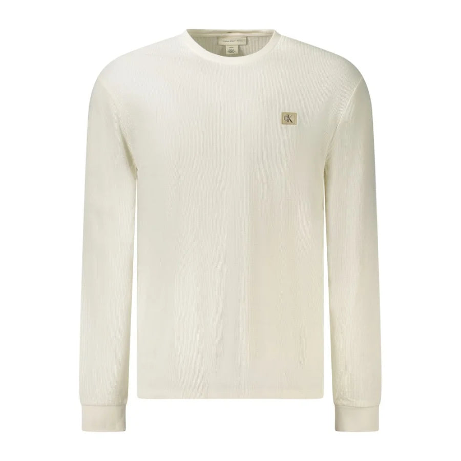Calvin Klein White Cotton Men’s Long-Sleeve T-Shirt