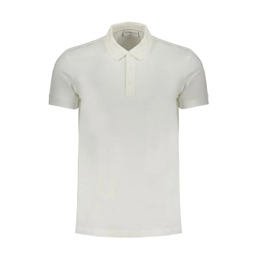 Calvin Klein White Cotton Mens Polo Shirt