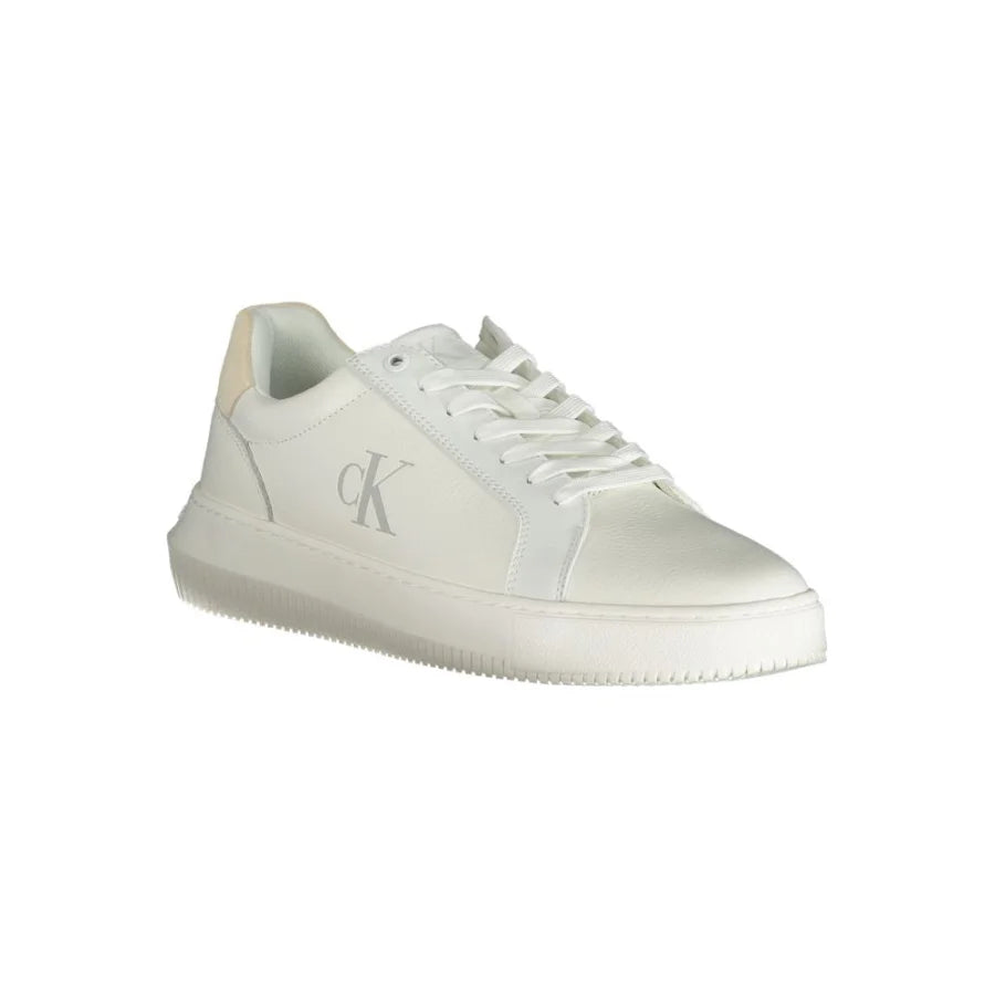 Calvin Klein White Polyurethane Men’s Sneaker