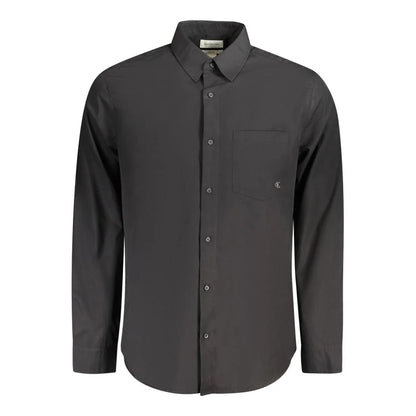Calvin Klein’s Long Sleeve Shirt in Organic Cotton with Italian Collar Elegance Klein