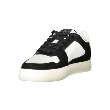 Calvin Klein’s Striking Sneakers White with Bold Black Print Klein
