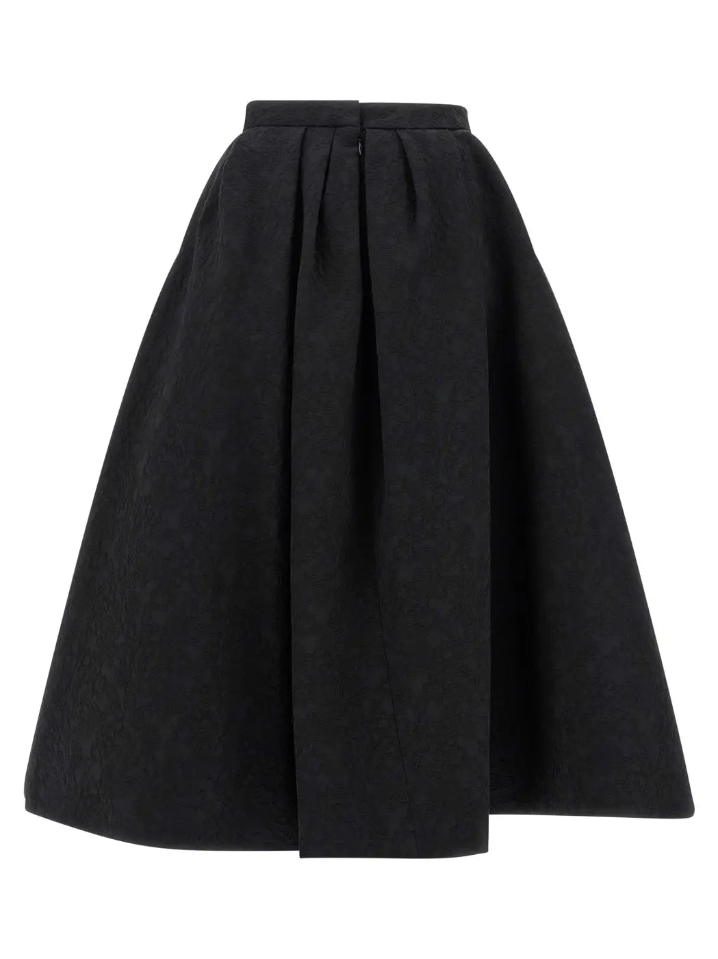Carolina Herrera Black Cotton Midi Skirt