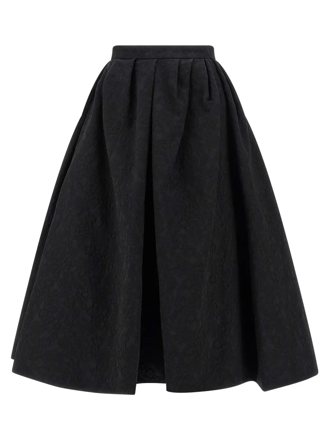 Carolina Herrera Black Cotton Midi Skirt