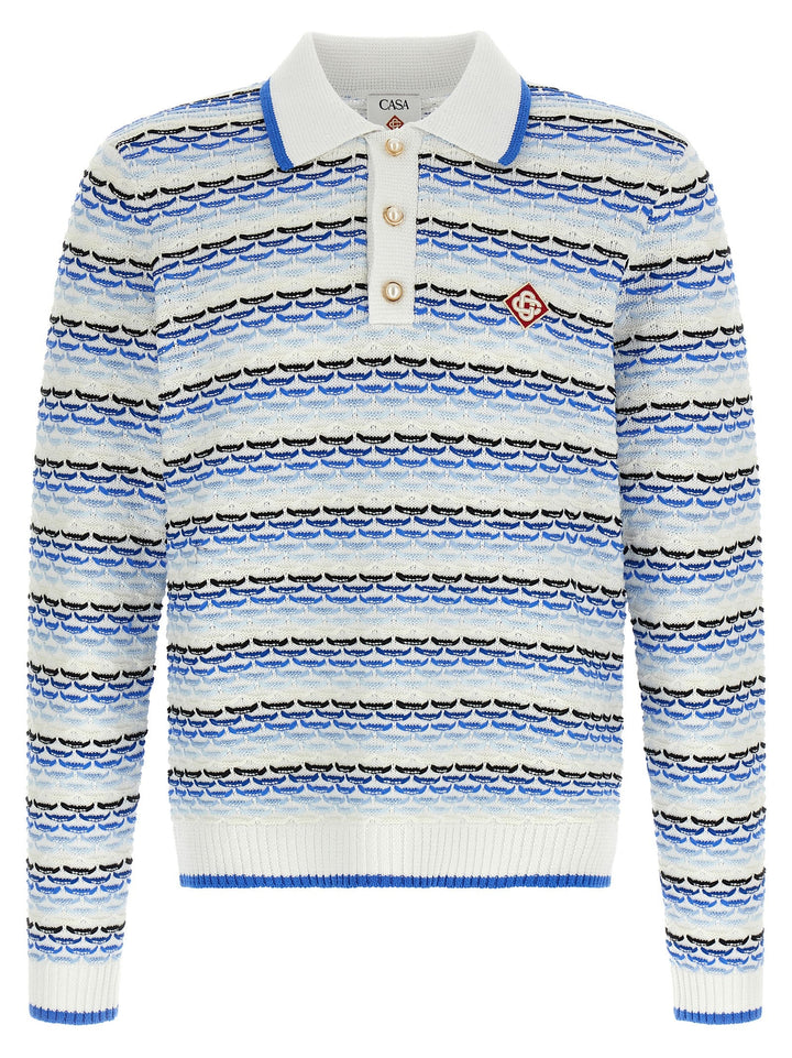 Casablanca Blue Cotton Polo Shirt