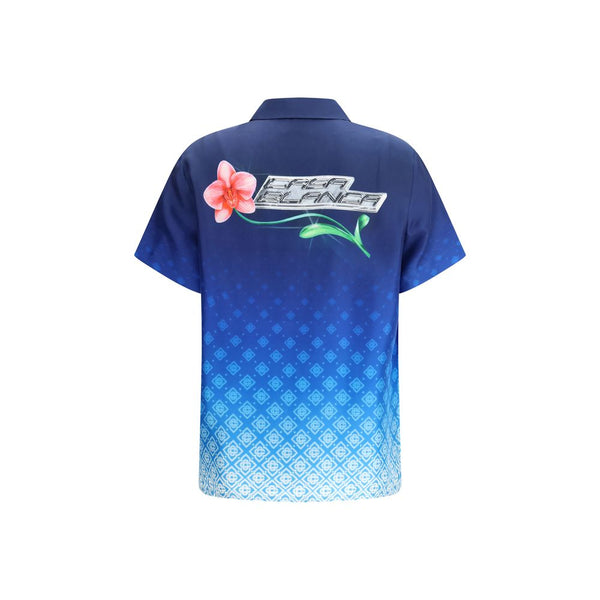 Casablanca Shirts - Blue Silk Pattern Shirt
