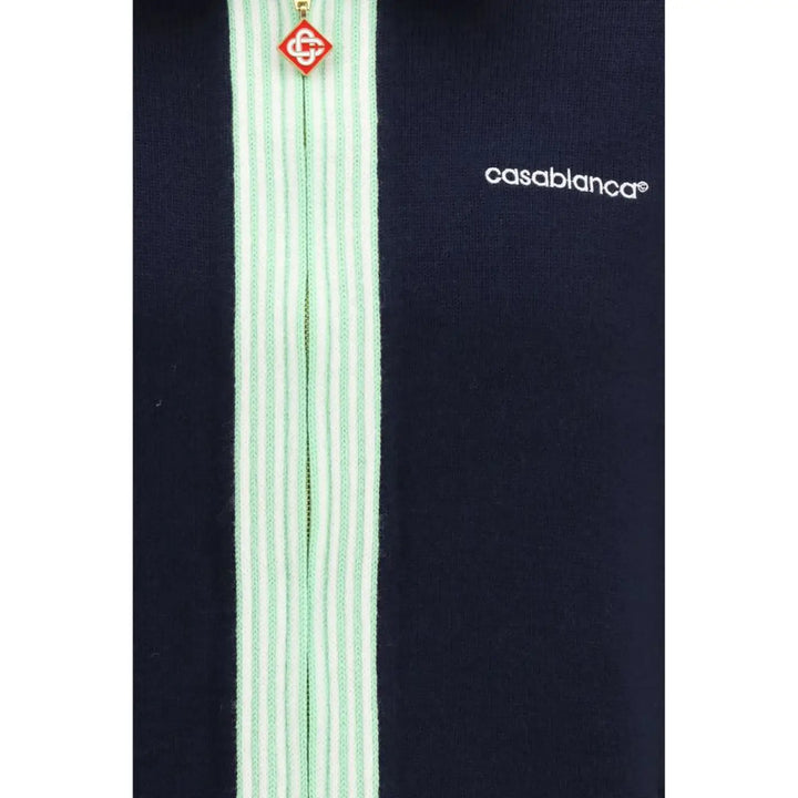 Casablanca Blue Wool Oves Aries Full-length Jacket