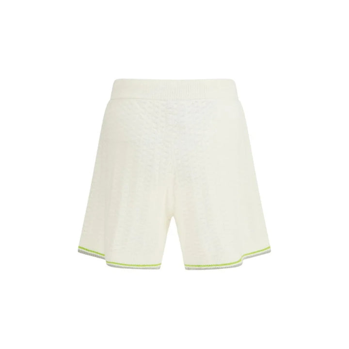 Casablanca White Cotton Bermuda Shorts