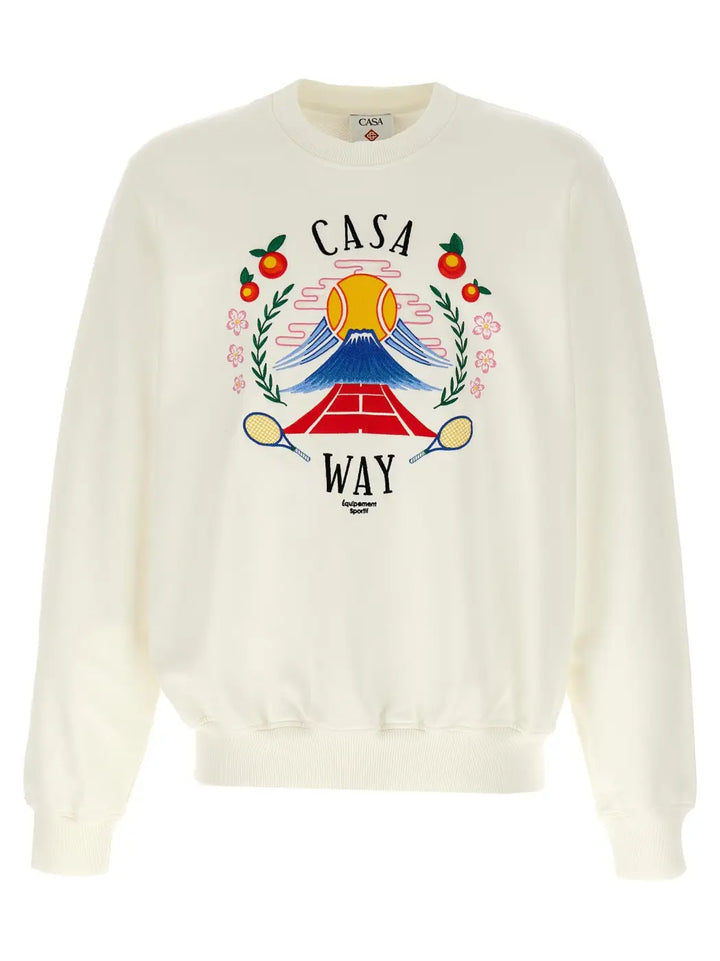 Casablanca White Cotton Sweatshirt