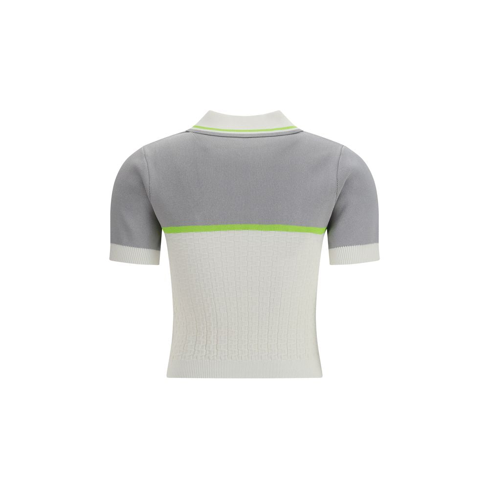 Casablanca - White Viscose Polo Shirt