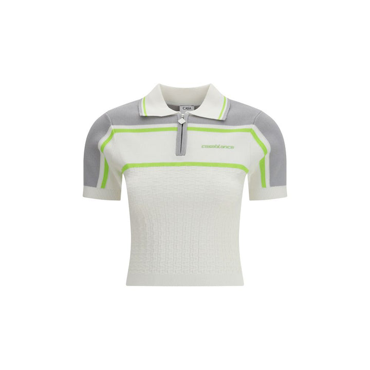 Casablanca - White Viscose Polo Shirt