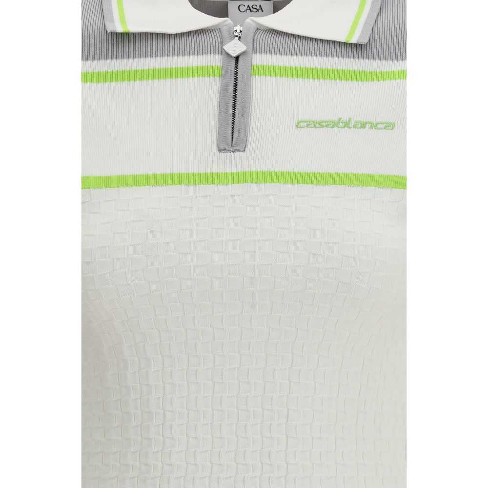 Casablanca - White Viscose Polo Shirt