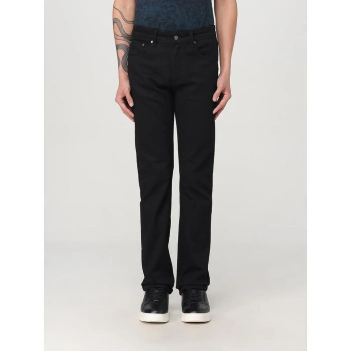 Just Cavalli Black Cotton Straight-Leg Jeans
