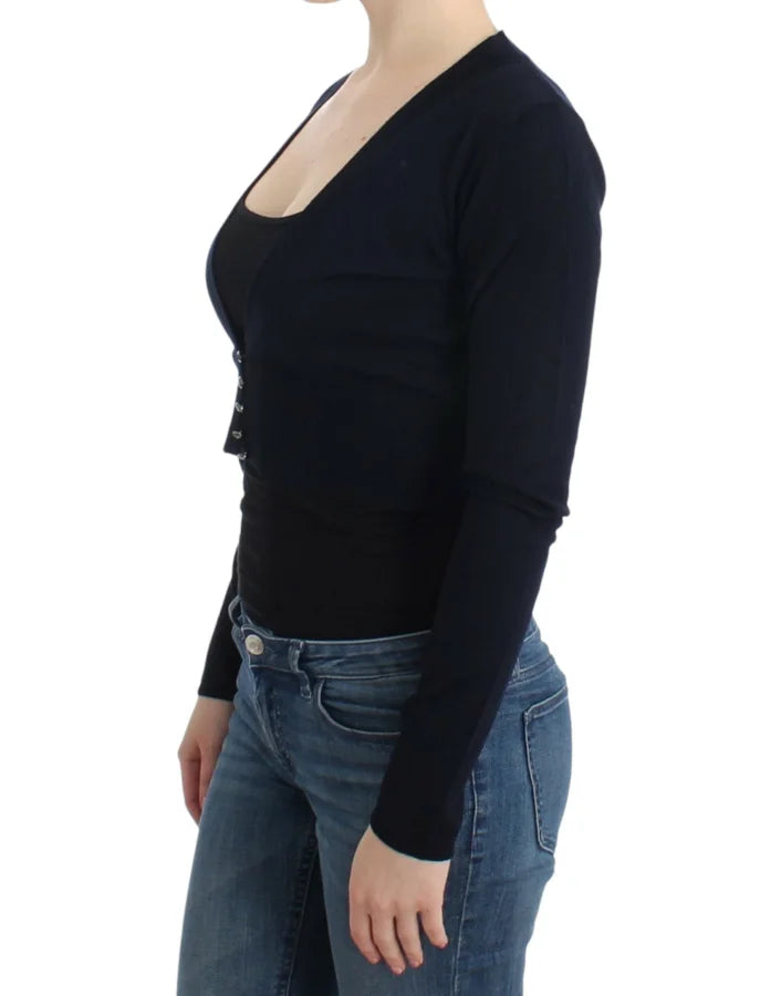 Cavalli Black cropped wool cardigan