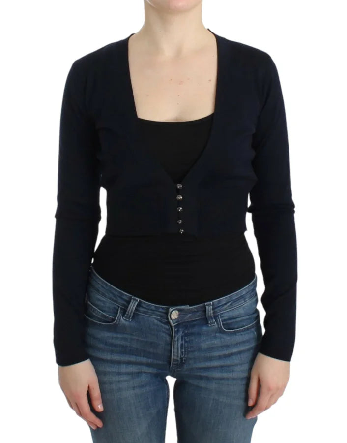 Cavalli Black cropped wool cardigan