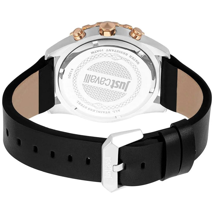 Just Cavalli Black Leather Bracelet Watch