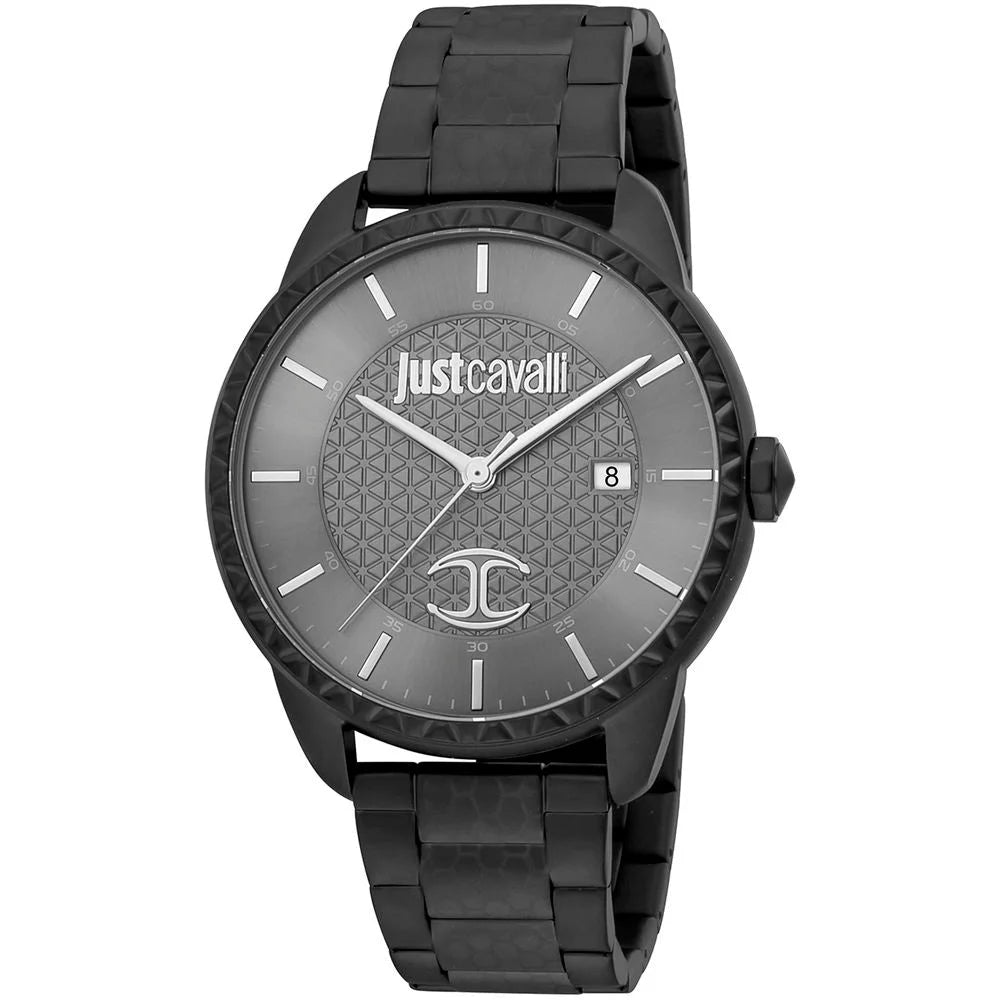 Cavalli Black Stainless Steel Quartz Watch 42MM Grey Dial