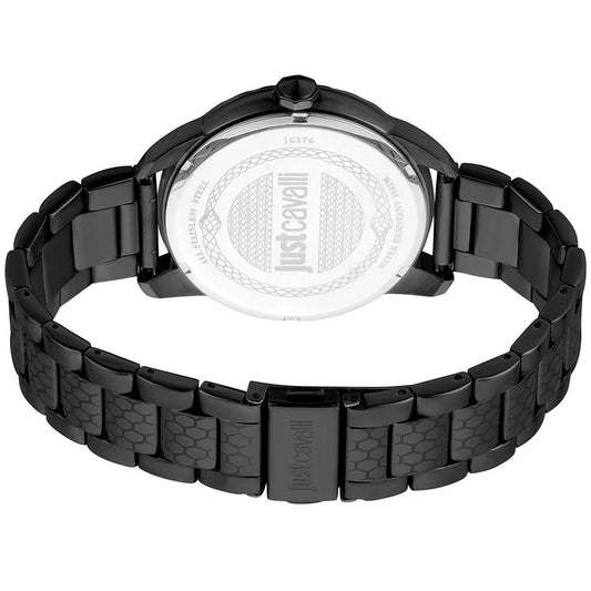 Cavalli Black Stainless Steel Quartz Watch 42MM Grey Dial