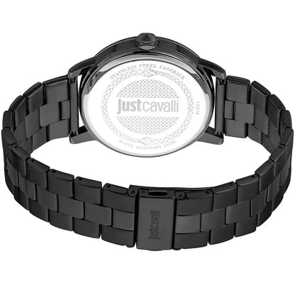 Cavalli Black Stainless Steel Watch with Multicolored Dial 42MM