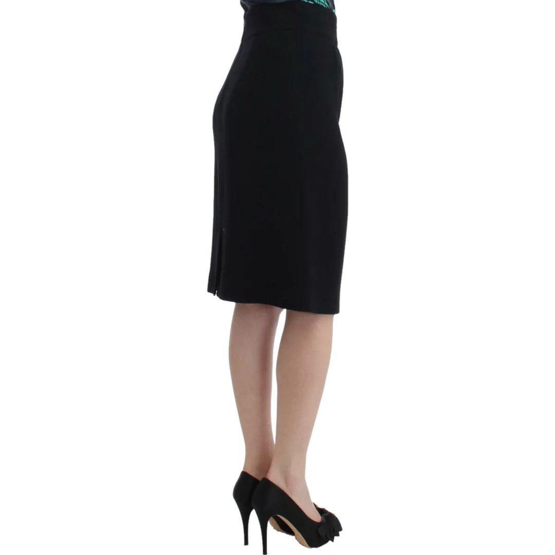 Cavalli Black wool pencil skirt