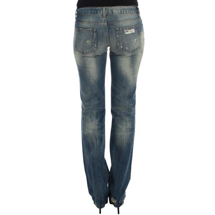 Cavalli Blue Cotton Low Waist Jeans