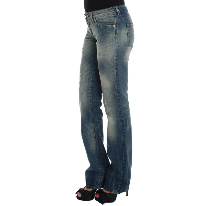 Cavalli Blue Cotton Low Waist Jeans