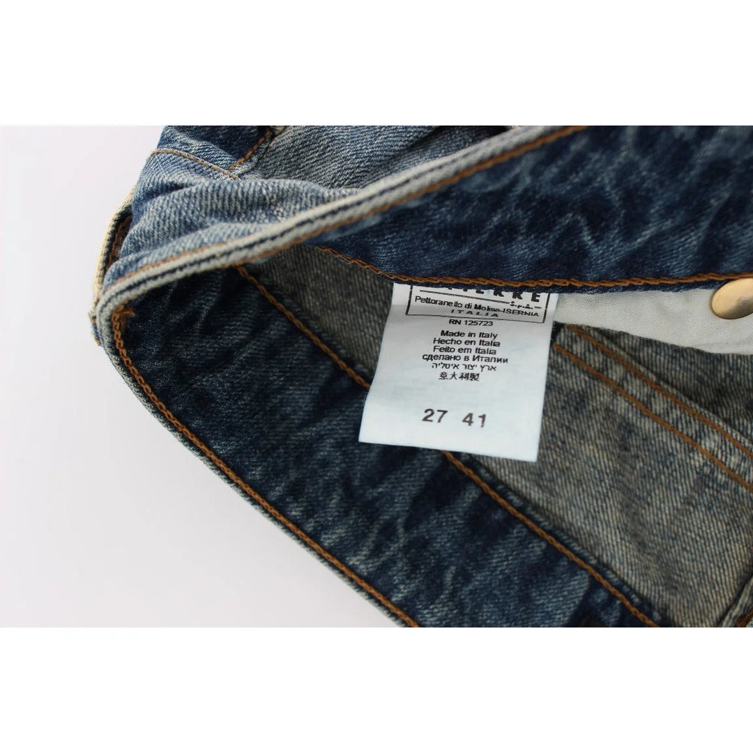 Cavalli Blue Cotton Low Waist Jeans