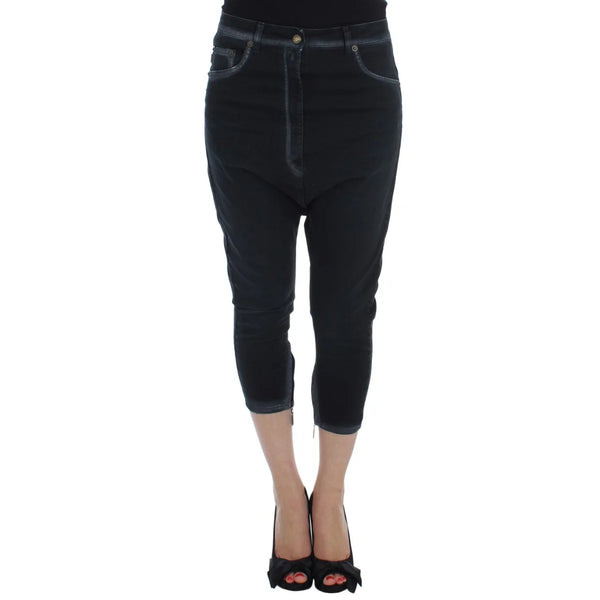 Cavalli Blue Cotton Stretch Baggy Relax Jeans
