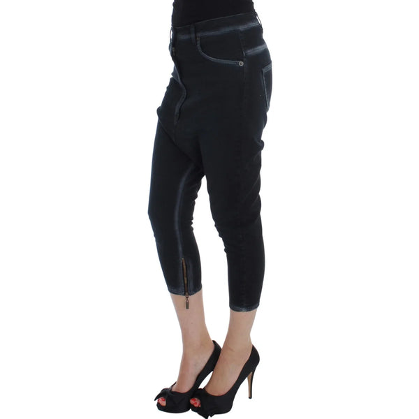 Cavalli Blue Cotton Stretch Baggy Relax Jeans