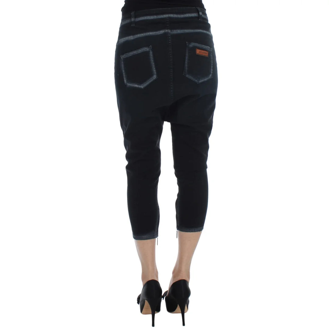 Cavalli Blue Cotton Stretch Baggy Relax Jeans