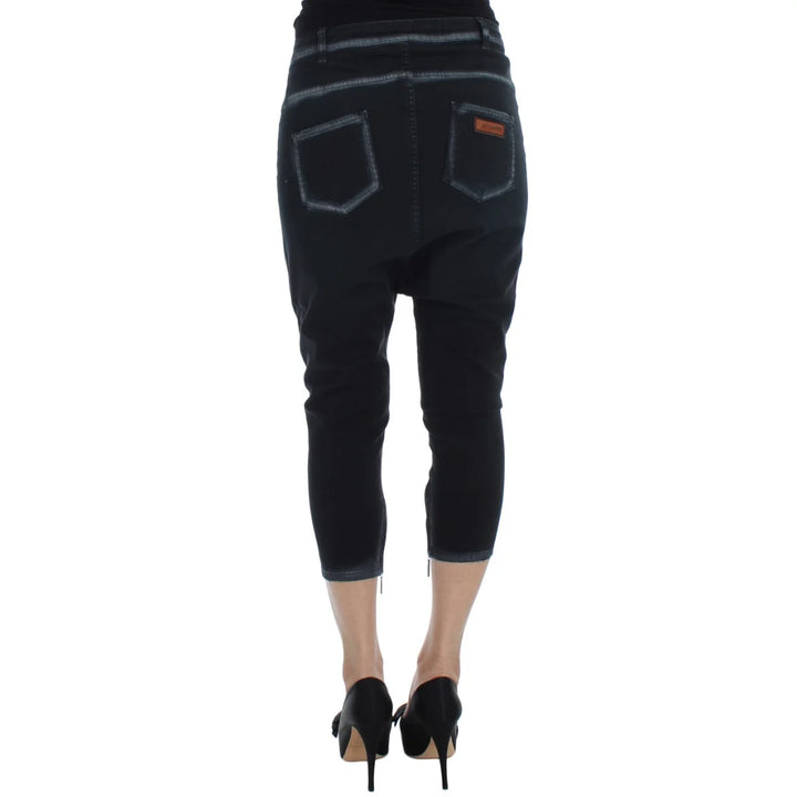 Cavalli Blue Cotton Stretch Baggy Relax Jeans