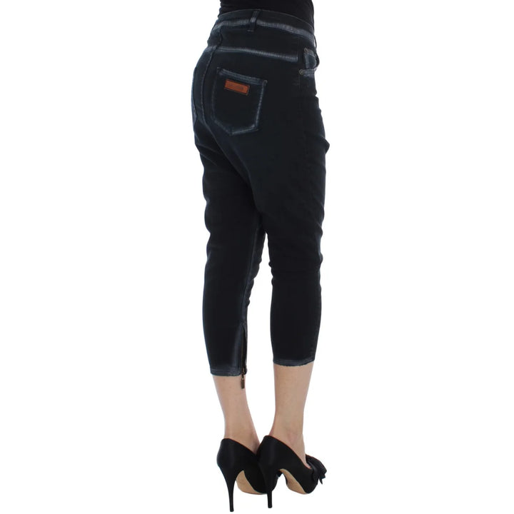 Cavalli Blue Cotton Stretch Baggy Relax Jeans