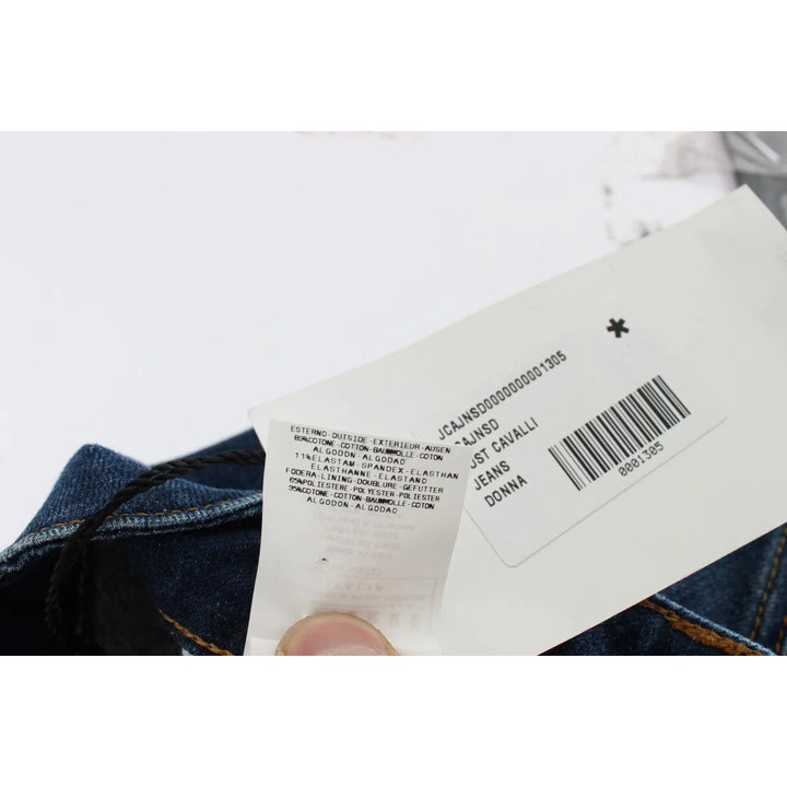 Cavalli Blue Cotton Stretch Low Waist Jeans