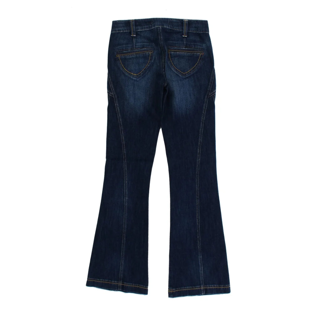 Cavalli Blue Cotton Stretch Low Waist Jeans