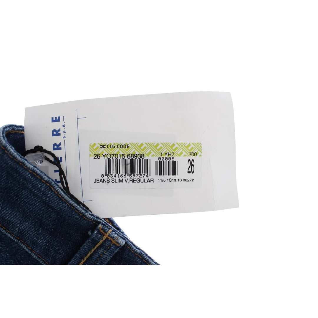 Cavalli Blue Cotton Stretch Low Waist Jeans