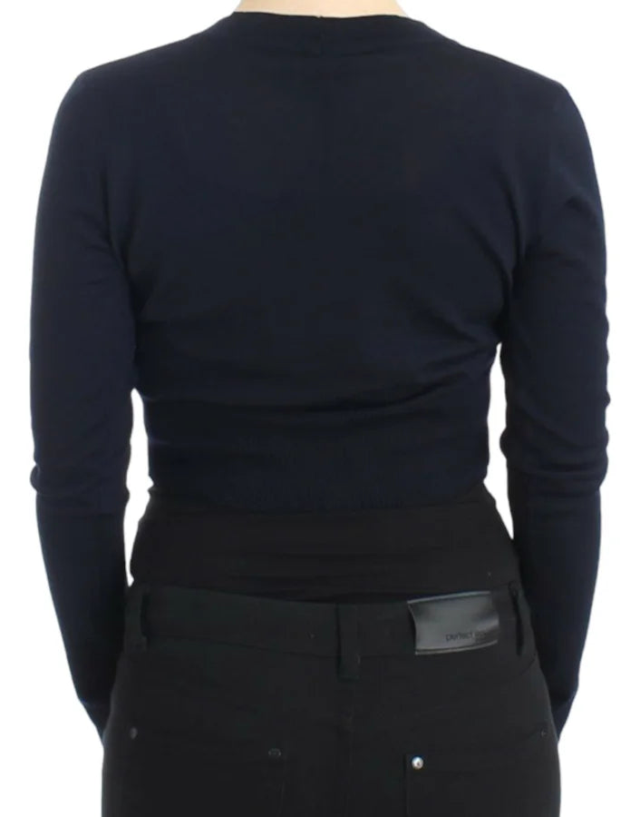 Cavalli Blue cropped wool cardigan