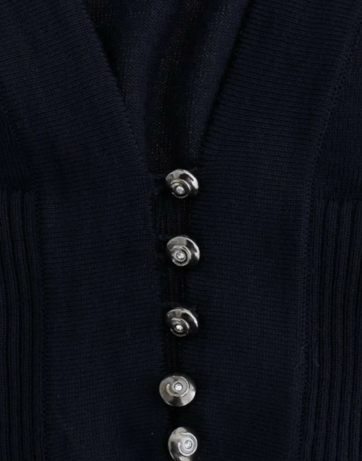 Cavalli Blue cropped wool cardigan