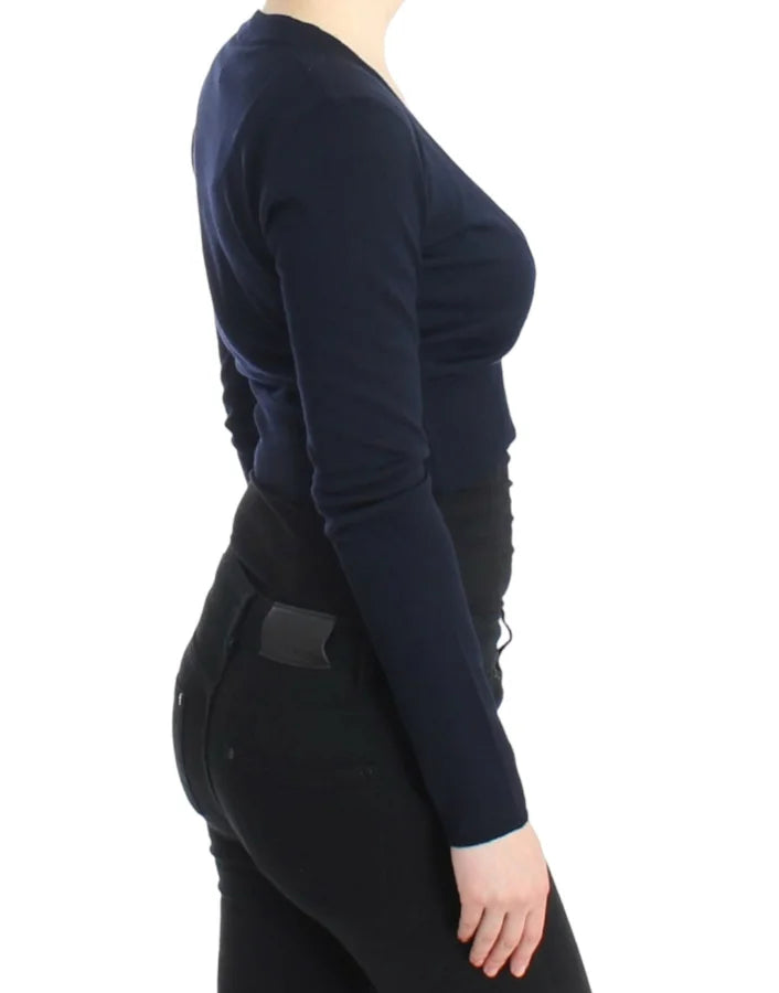 Cavalli Blue cropped wool cardigan