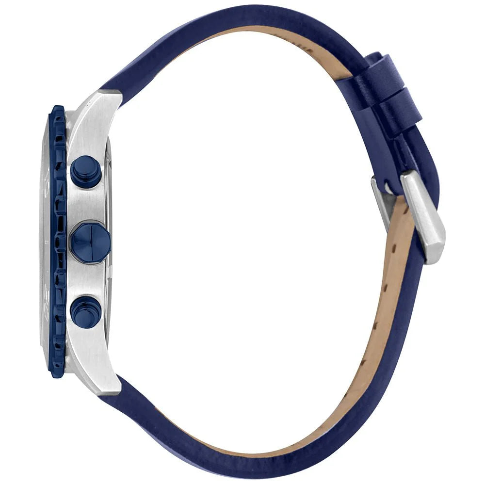 Just Cavalli Blue Leather Dress Watch