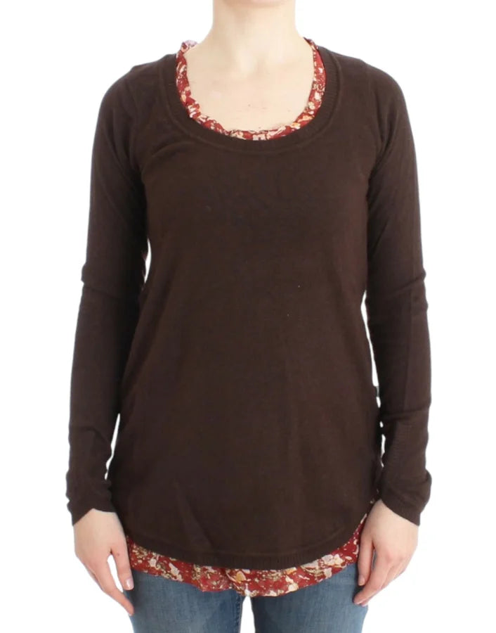 Cavalli Brown crewneck sweater