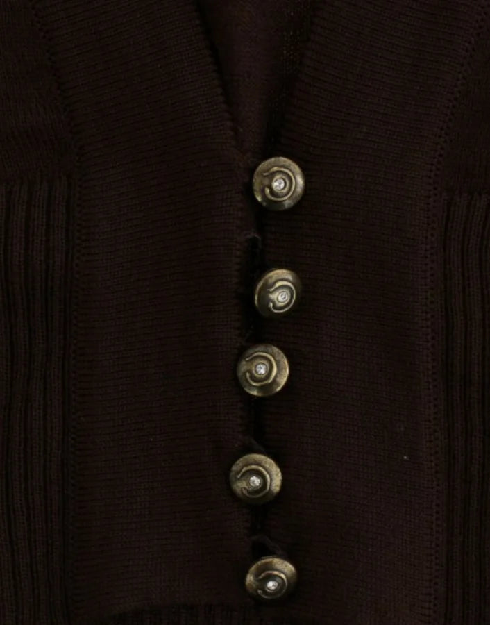 Cavalli Brown cropped wool cardigan