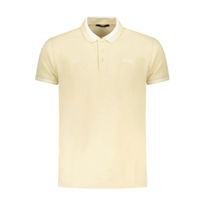 Cavalli Class Beige Cotton Men Polo Shirt